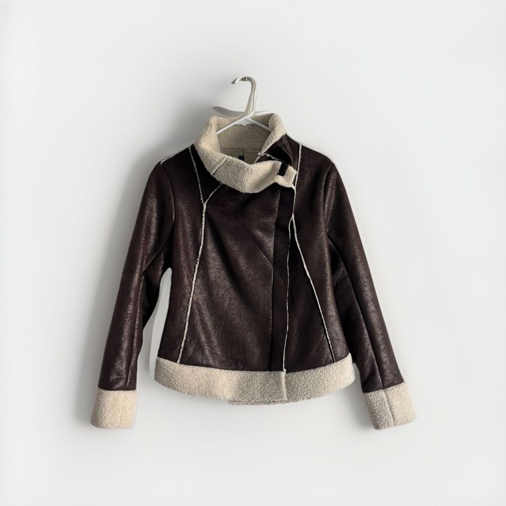 W118   by Walter Baker Black Faux Leather Bomber Jacket